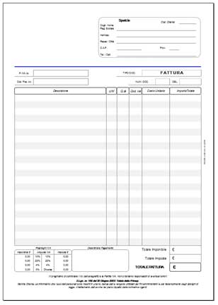 fattura Microsoft excel