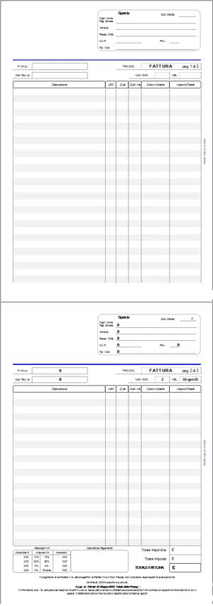 fattura Microsoft excel