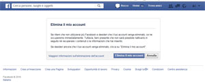 cancellazione facebook